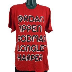 Vintage 90s Single Stitch Chicago Bulls 96 Jordan Pippen Rodman Tee T-Shirt M-L